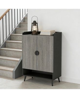 7-Tier Shoe Cabinet, Wooden Shoes Rack, Shoe Storage Organizer with Doors and Adjustable Shelves for Entryway, Hallway