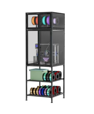  3D Printer Cabinet with Filament Storage Rack & Noise-Reducing Design