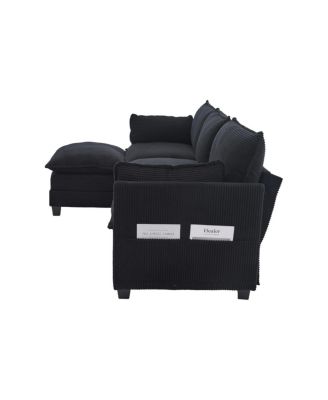 102" Oversized Modular Sectional Sofa with Movable Ottoman