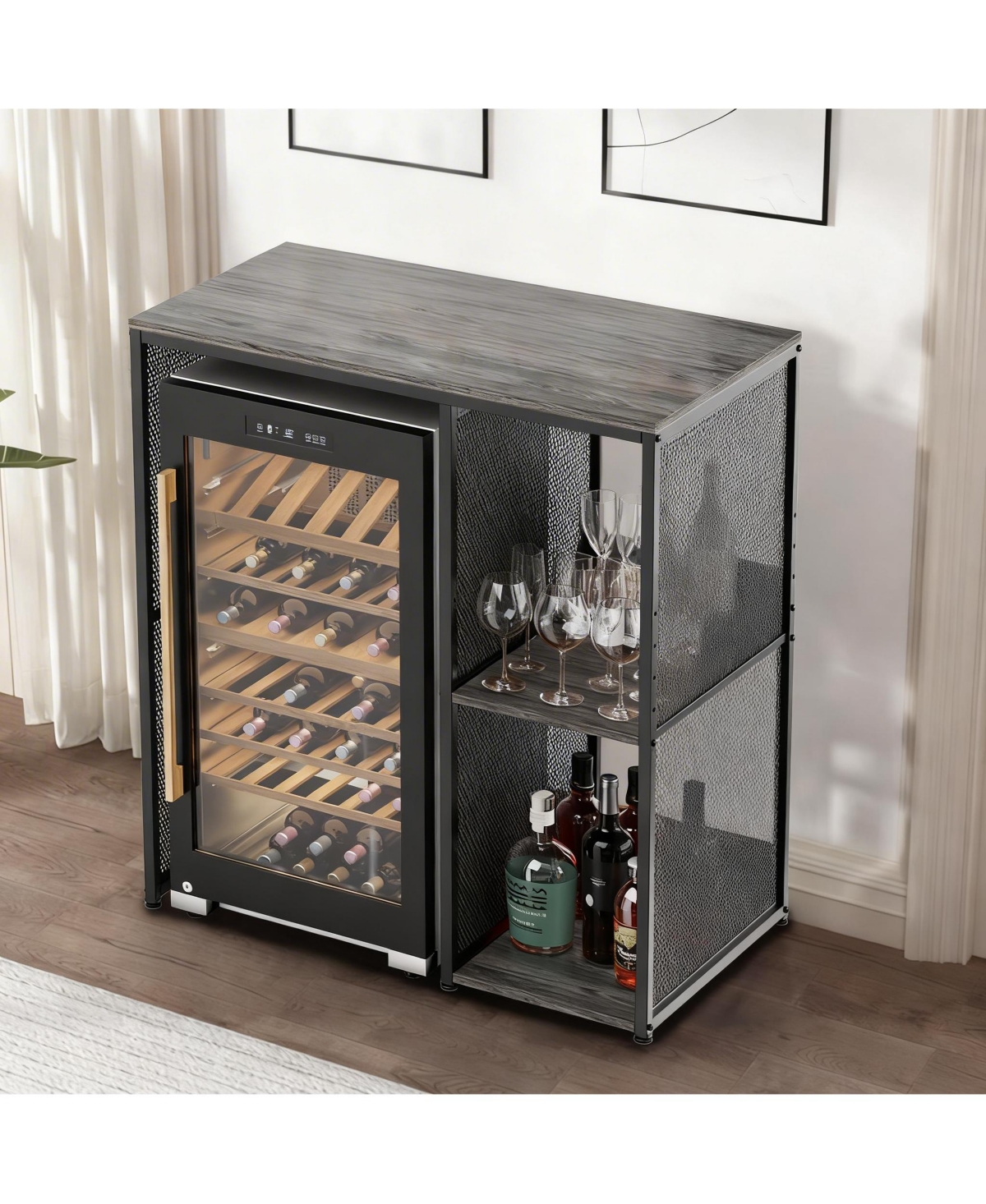 Yigii Storage Rack for Mini Fridge, Microwave, Coffee Bar