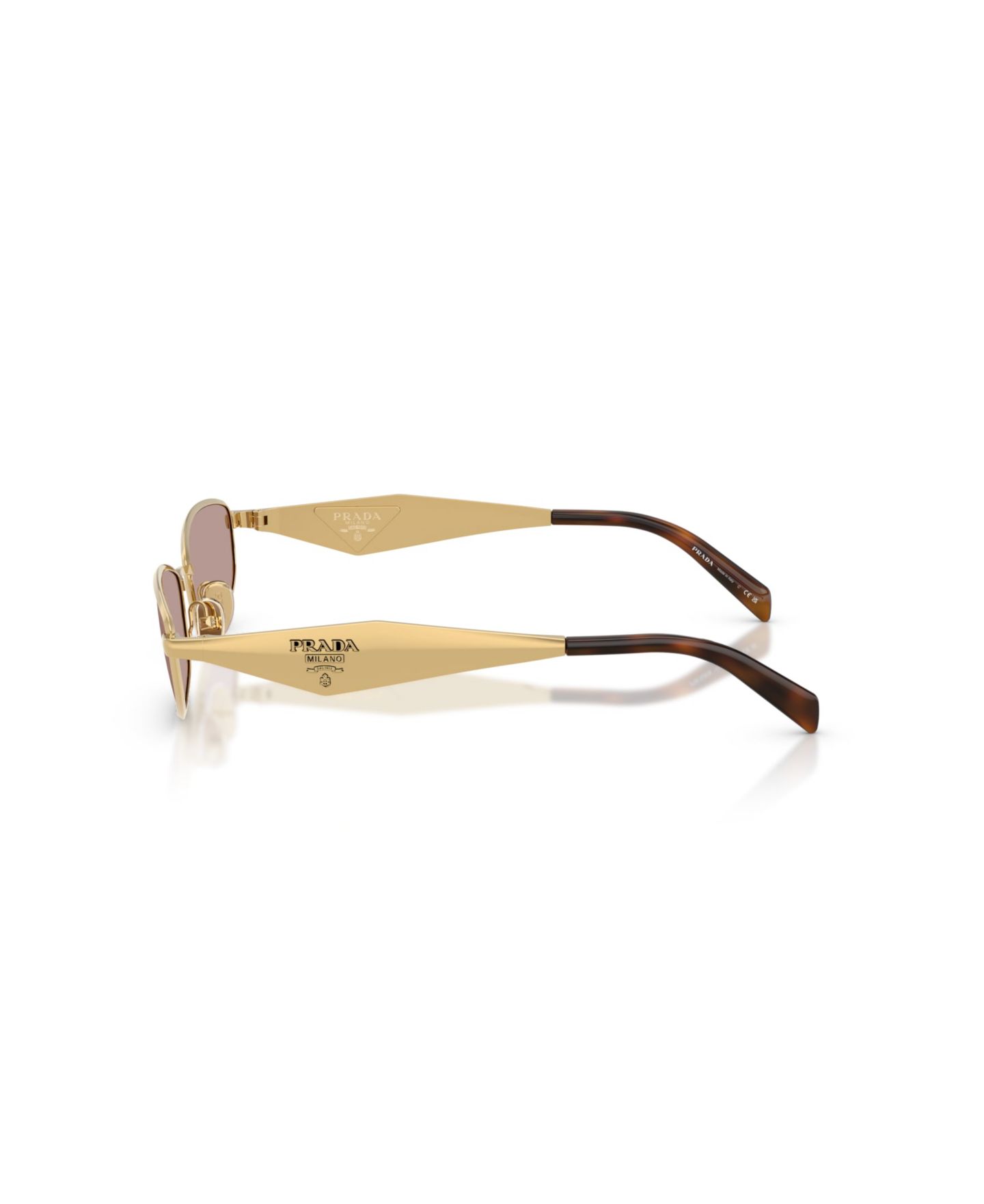 Женские солнцезащитные очки PRADA Oval Sunglasses, PR D51S, цвет: Золотой — фото 3