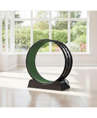  Cat Treadmill with Green Carpet, PP Track Connector & Toy Stick