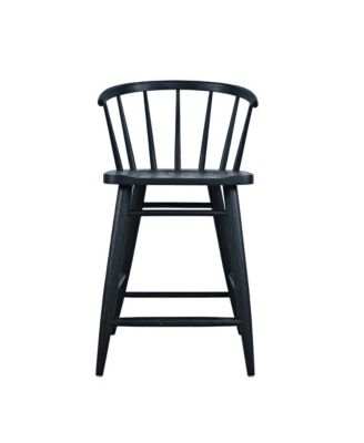 Fitz Traditional Solid Wood Curved Back Spindle Counter Stool