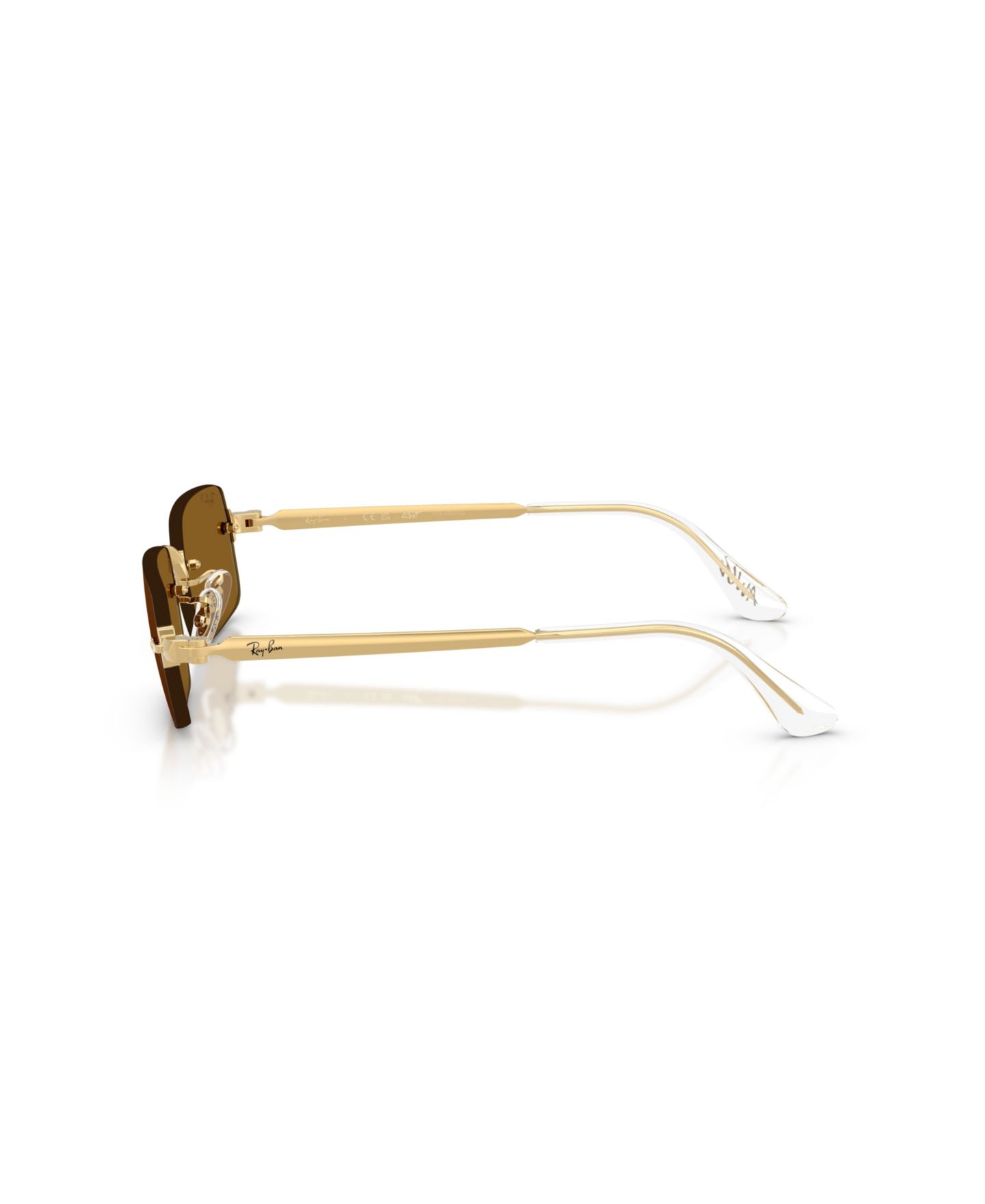 Солнцезащитные очки Ray-Ban Unisex Oval Polarized Sunglasses, RB3928, цвет: Золотой — фото 3