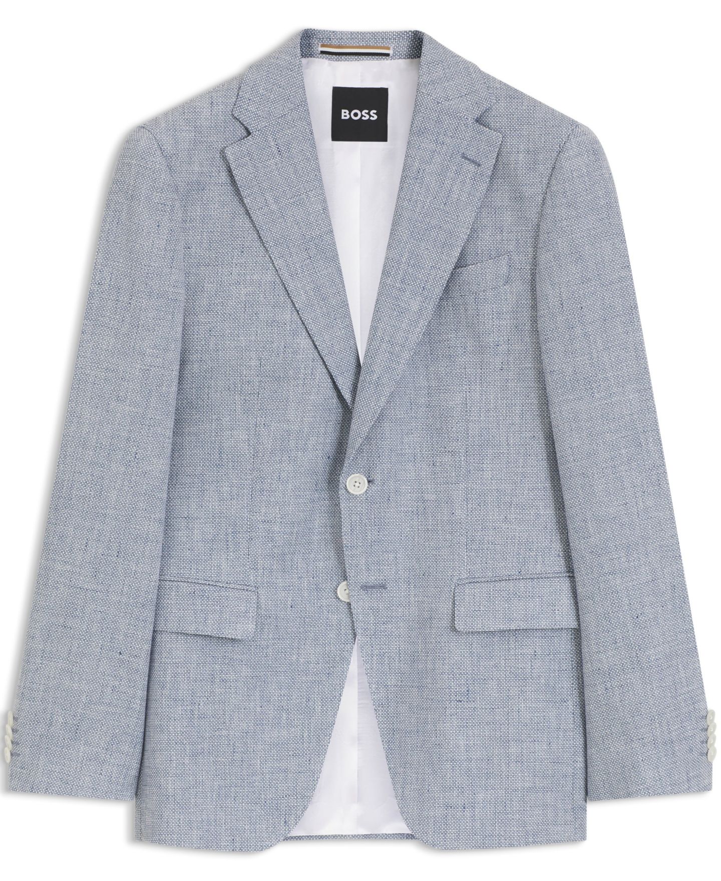 Мужской пиджак Hugo Boss Pepita Houndstooth Pattern Slim-Fit Blazer, цвет: Синий — фото 3