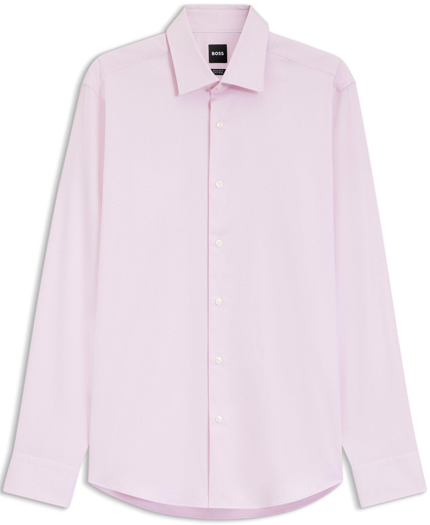 Men's Stretch-Cotton Dobby Regular-Fit Dress Shirt