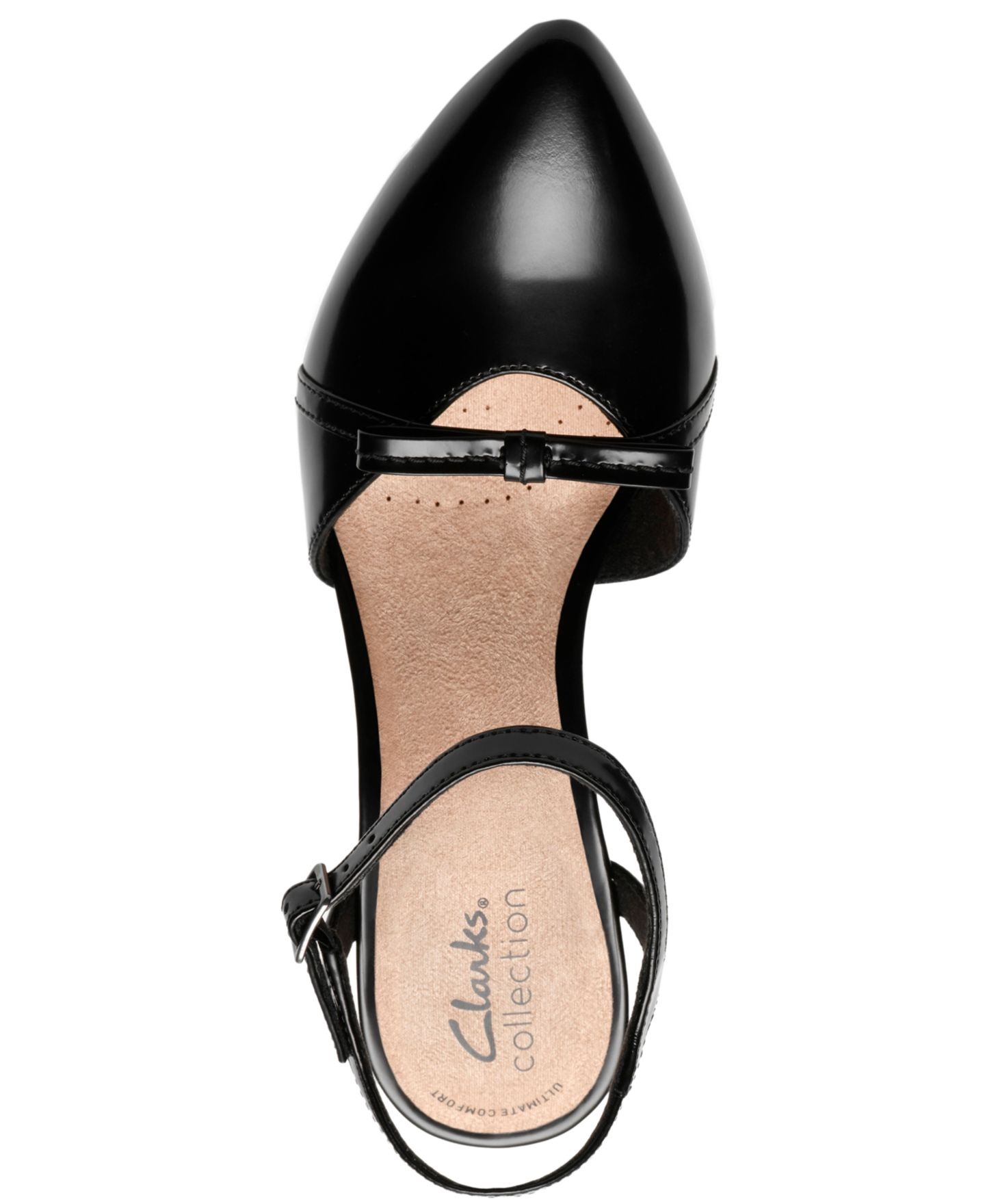 Женские туфли Clarks Tammitha Bar Pointed Toe Dress Pumps, цвет: Чёрный кожаный — фото 4