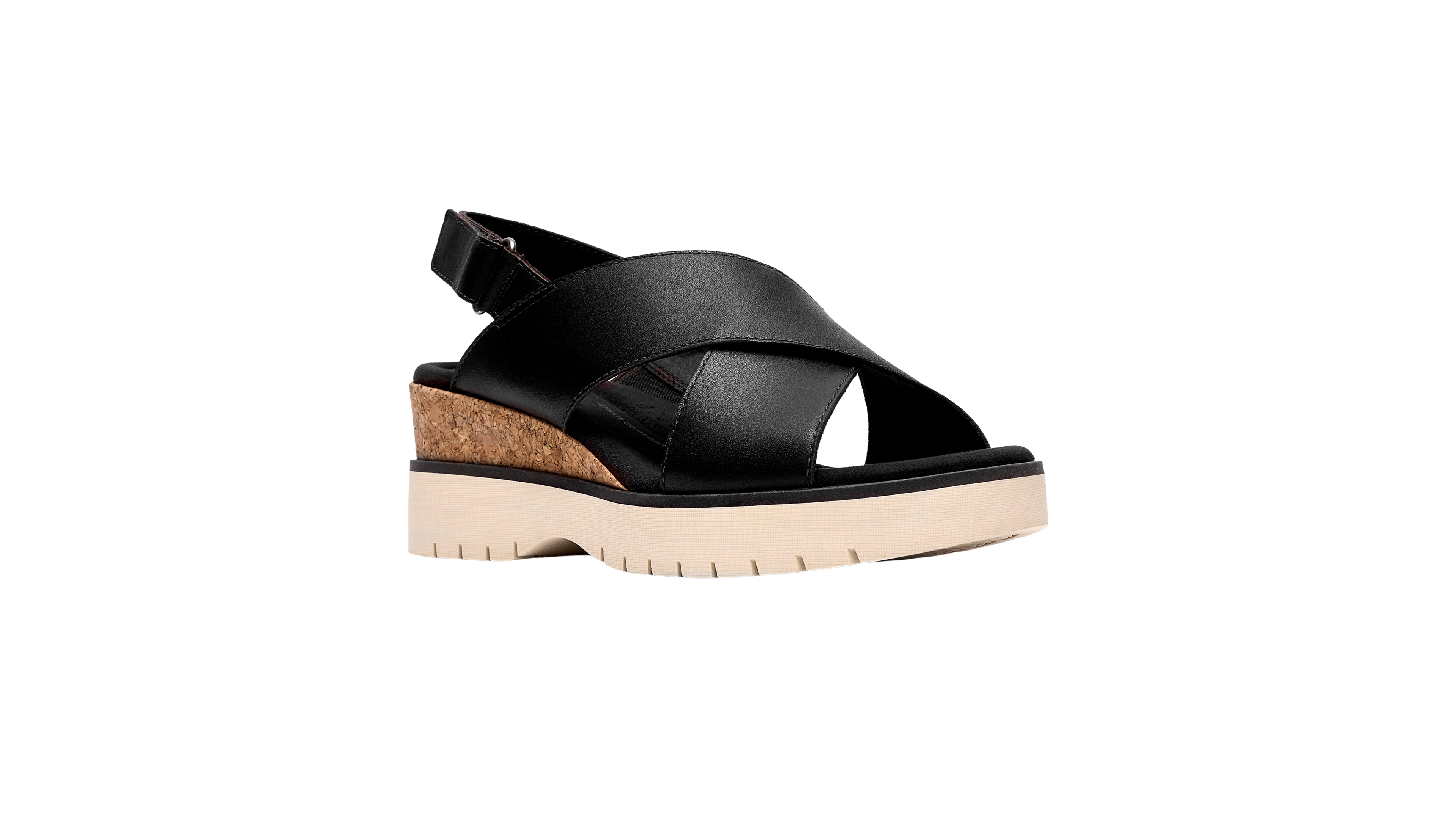 Clarks Women's Diaz Cross Round Toe Wedge Sandals