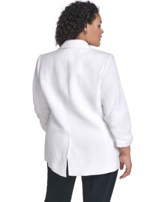 Plus Size Notch Collared Jacket
