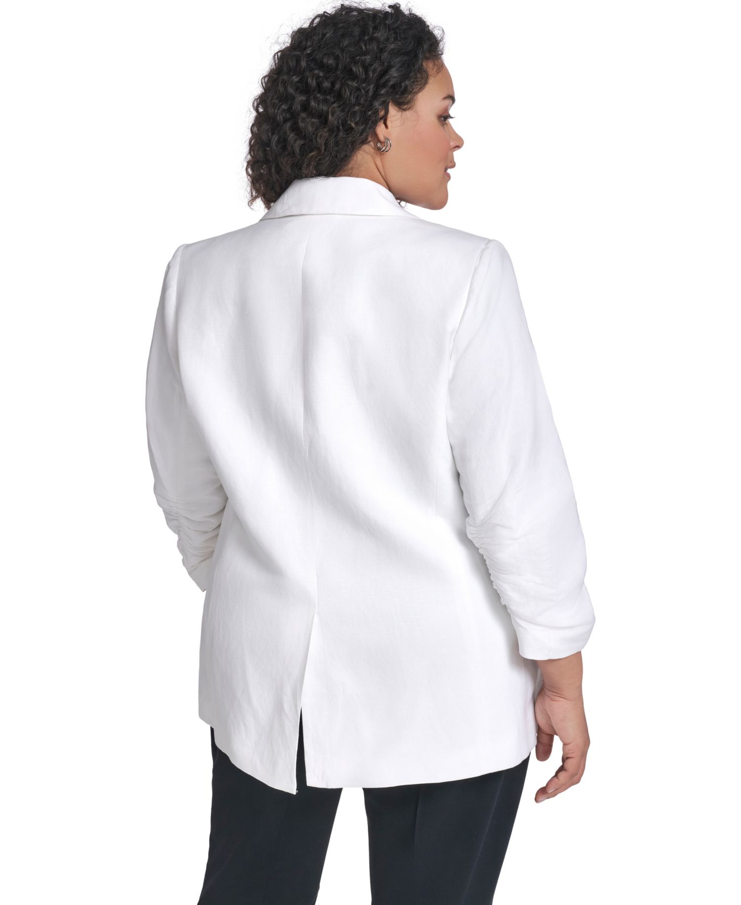 Plus Size Notch Collared Blazer