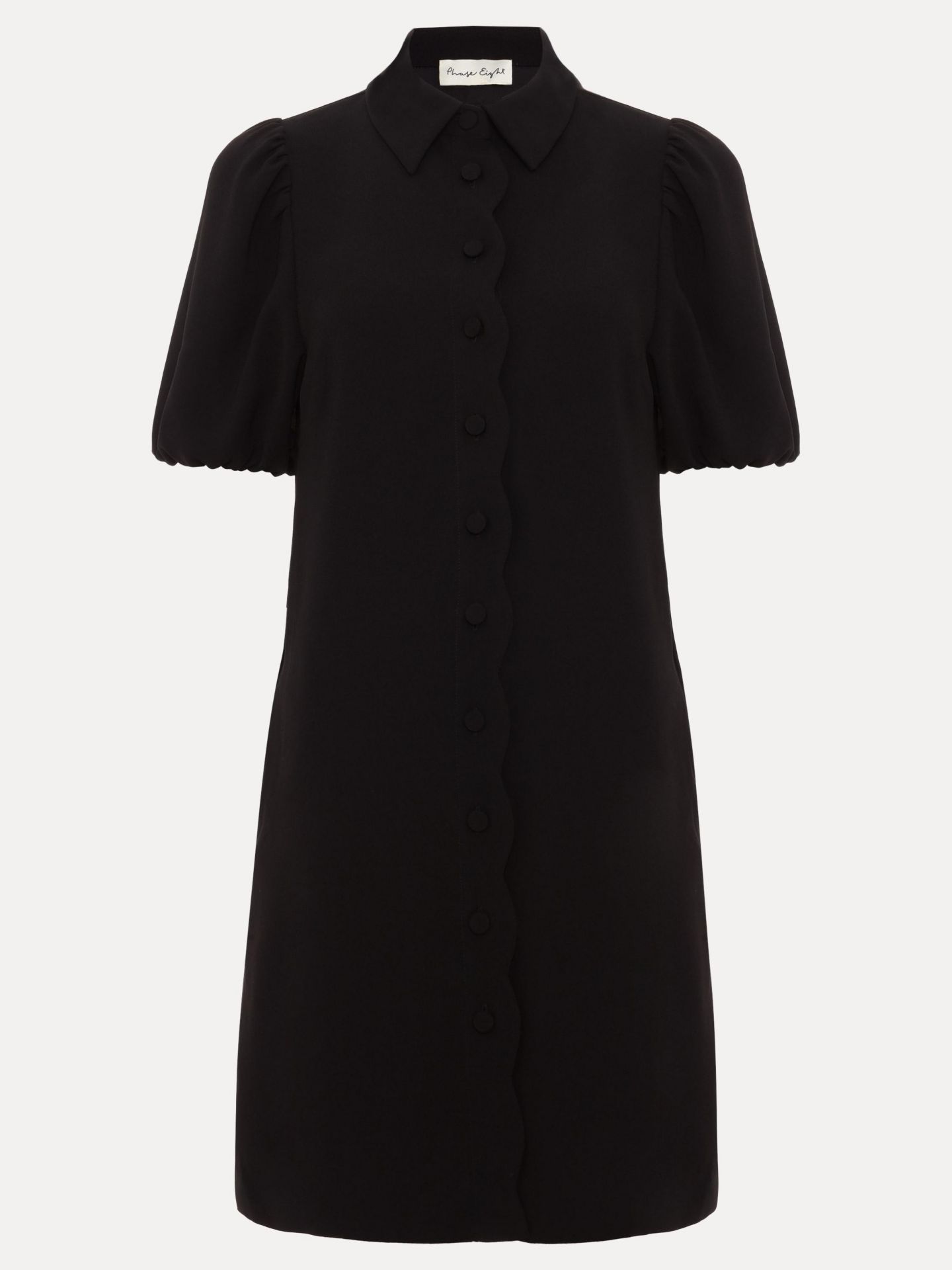 Женское платье Phase Eight Candice Scallop Detail Shirt Dress, цвет: Чёрный — фото 6