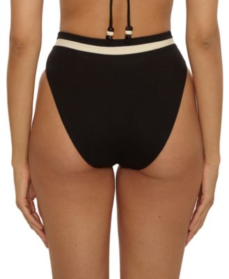 Women's Color-Block High-Waist Swim Bottoms