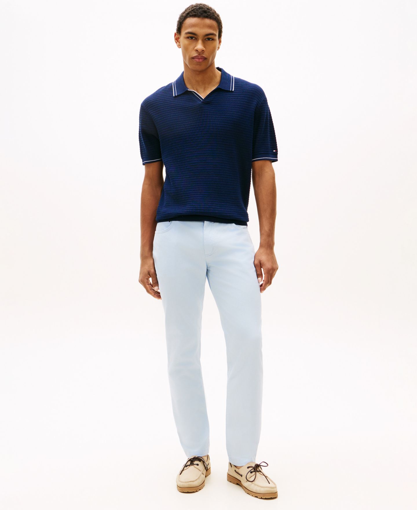 Мужские брюки Tommy Hilfiger Denton Straight-Fit Five-Pocket Stretch Twill, цвет: Синий — фото 2