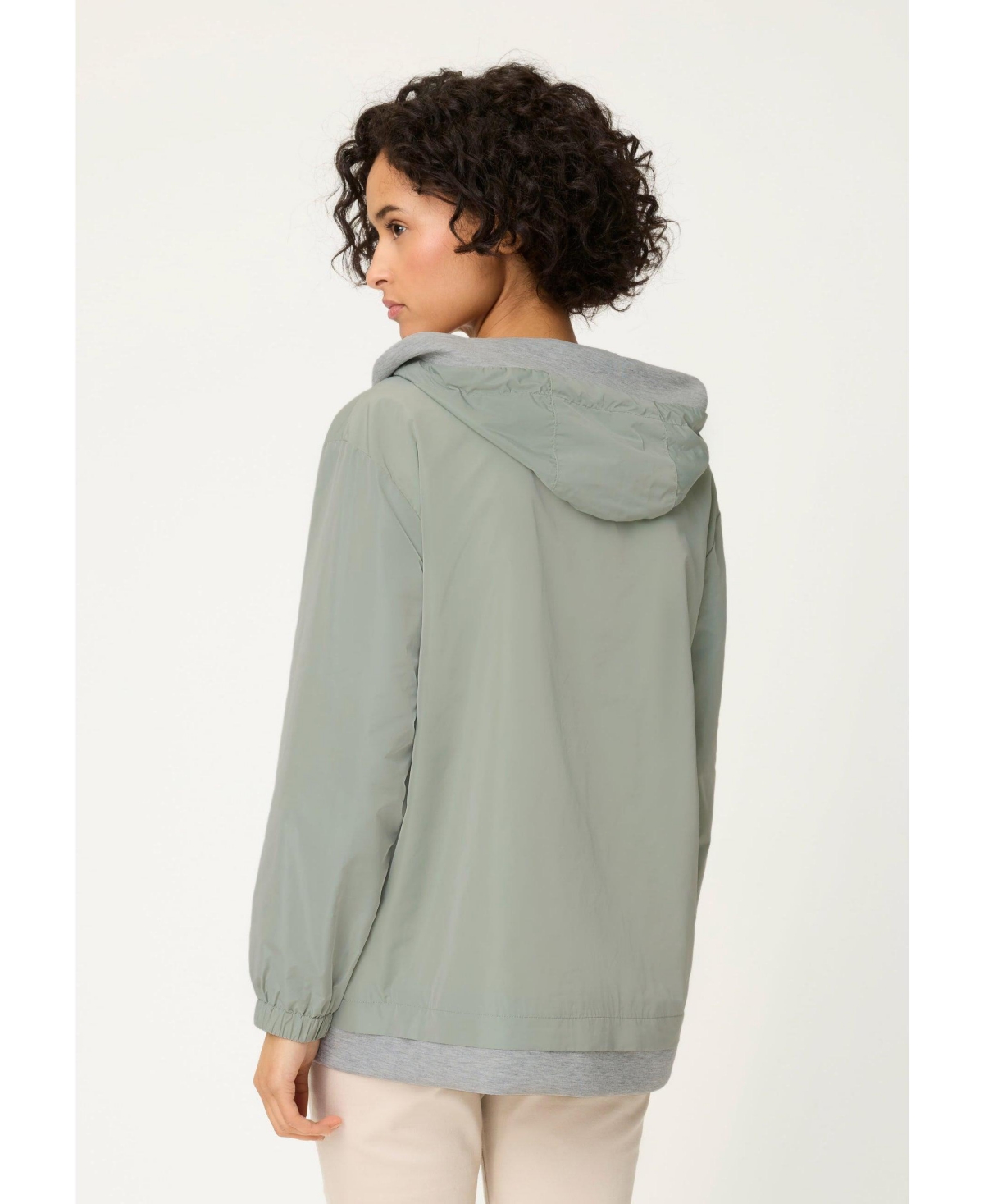 Olsen Women's Mixed Media Hooded Jacket