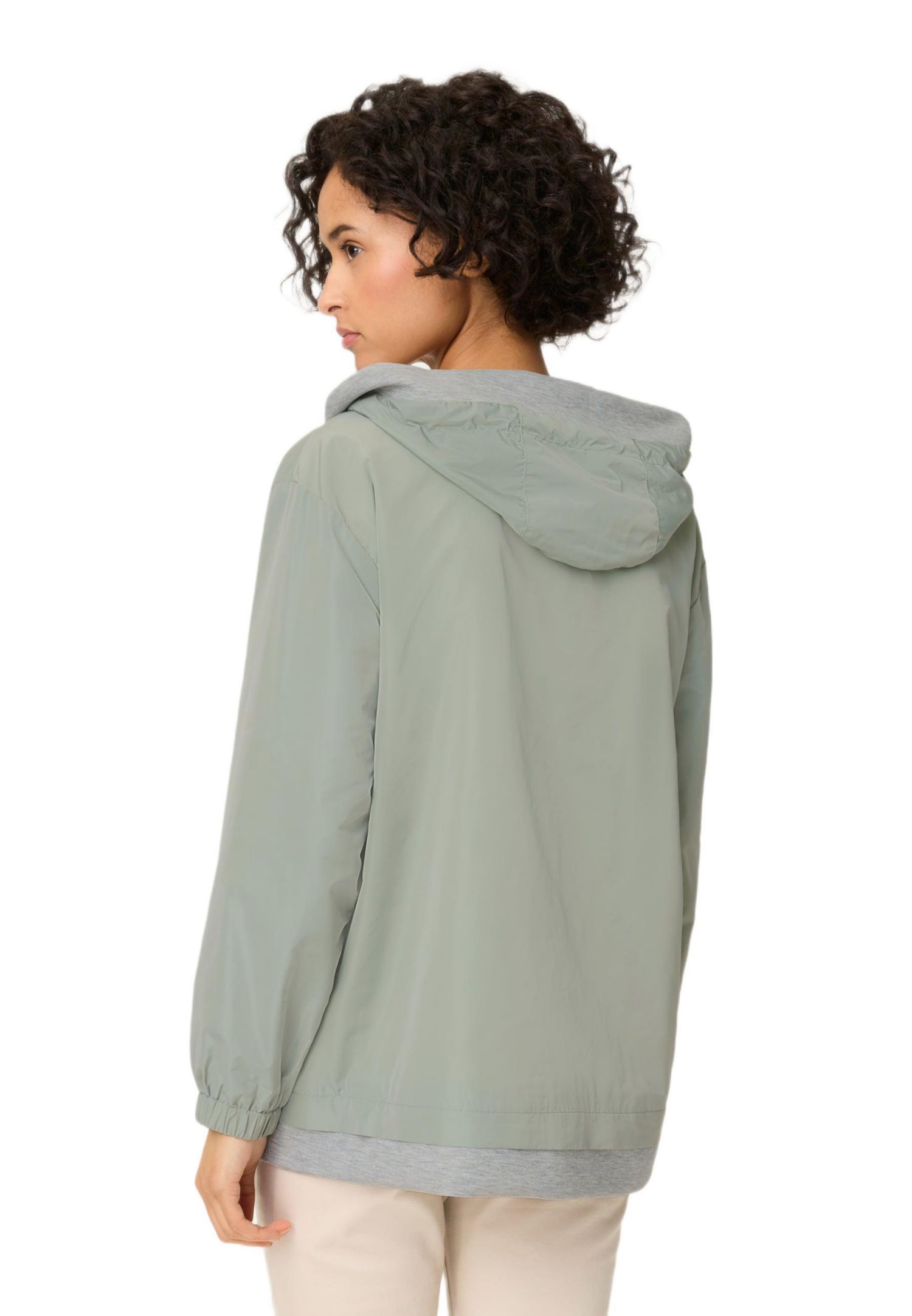 Women's Mixed Media Hooded Jacket