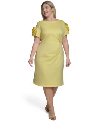 Plus Size Short-Sleeve Boat Neck Dress
