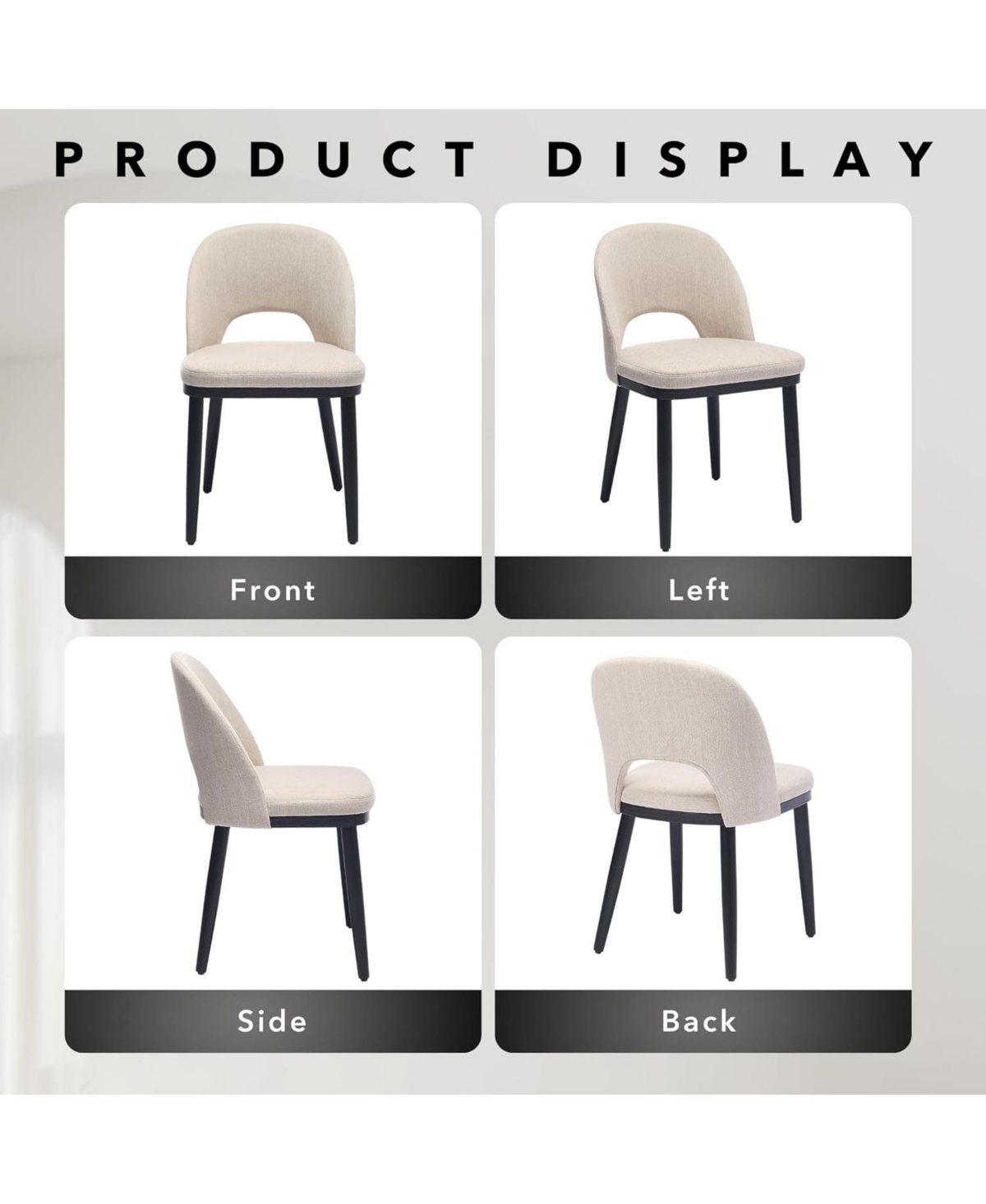 gaomon Wooden Dining Chairs Set of 6, Modern Fabric Upholstered Dining Room Chair, Large Dining Room Kitchen Chairs with High Back & Deep Seat