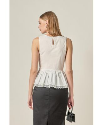 Women's Pearl Scallop Round New Top