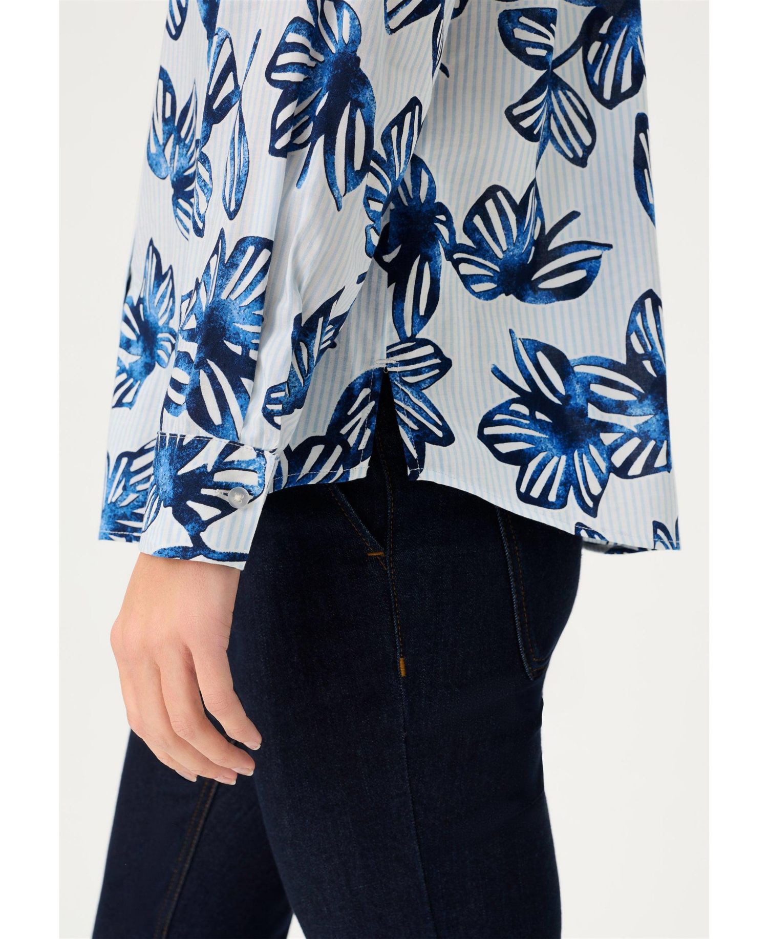 Women's Floral Stripe Shirt