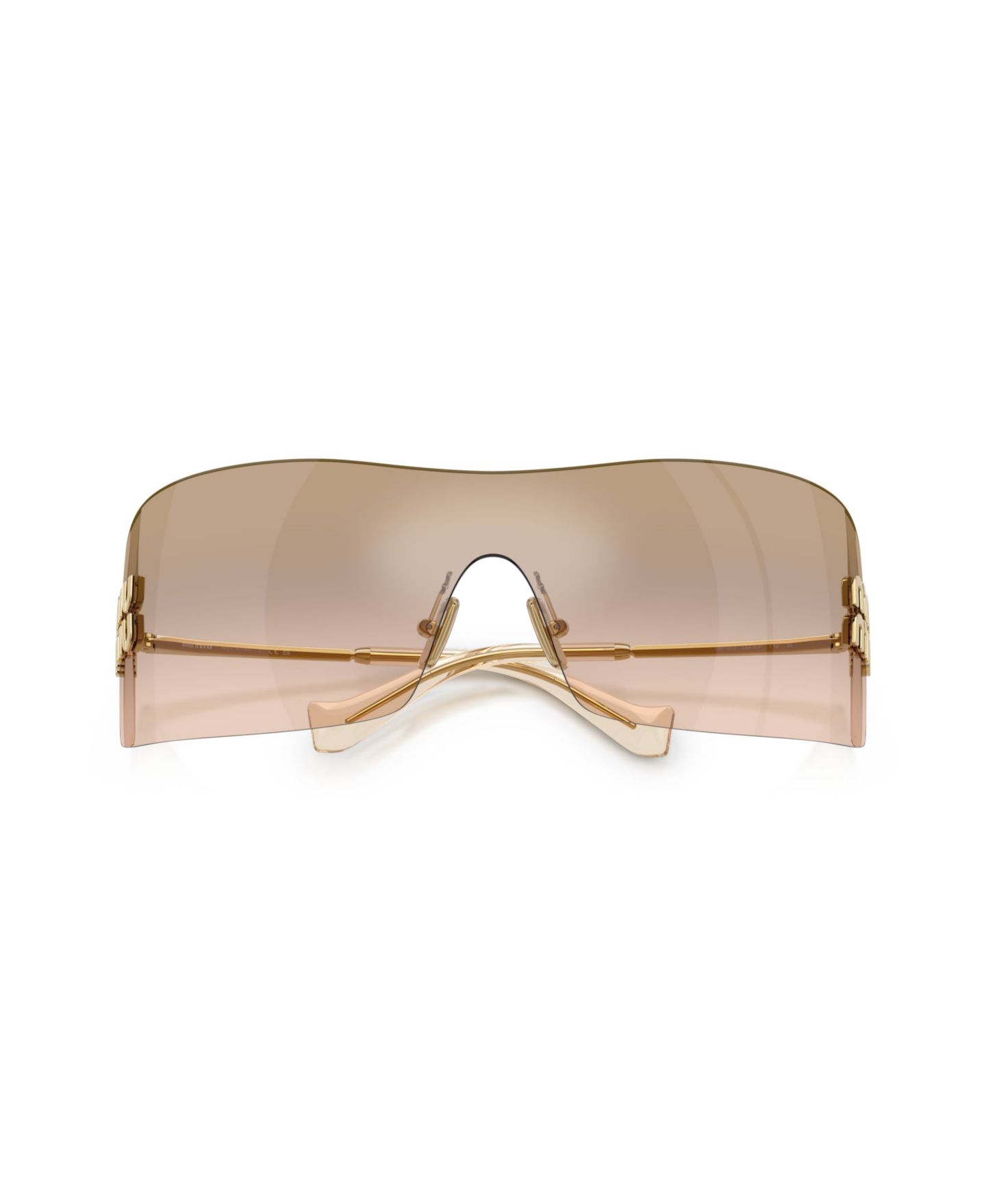 Женские солнцезащитные очки MIU MIU Rectangle Sunglasses, MU B53S, цвет: Золотой — фото 5