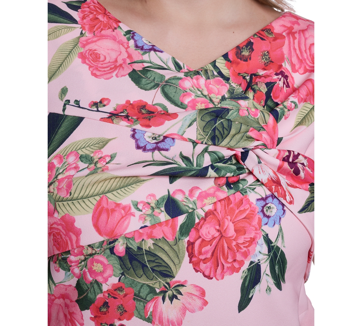 Eliza J Plus Floral Print Sheath Midi Dress