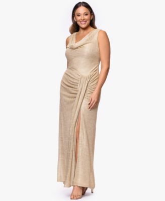 Plus Size Crinkle Detail Maxi Gown