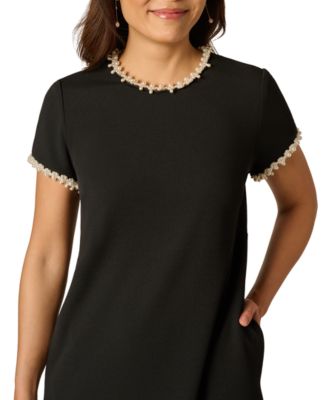Petite Crew Neck Short-Sleeve Dress