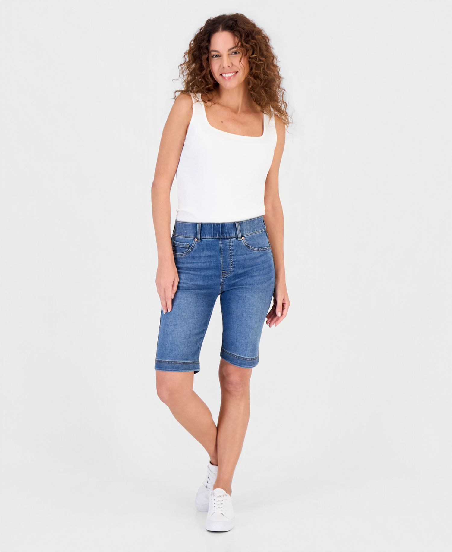Petite High-Rise Shaping Bermuda Shorts