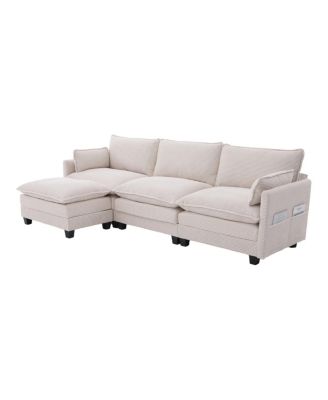 102" Oversized Modular Sectional Sofa with Movable Ottoman