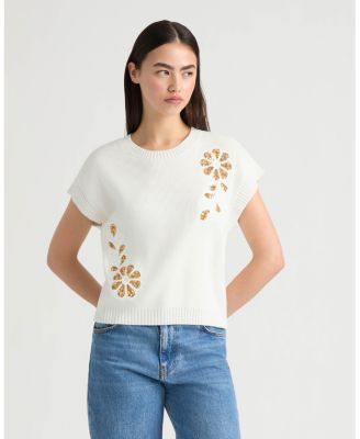 Women's Sleeveless sweater with Sequin Detail