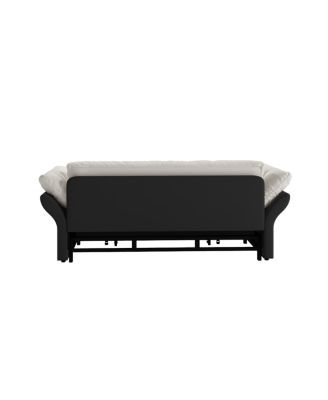 Queen Pull Out Sofa Bed, 3-in-1 Convertible Sleeper Tufted Sofa with 2 Pillows