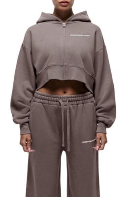 Women's Vintage Crop Zip Hoodie