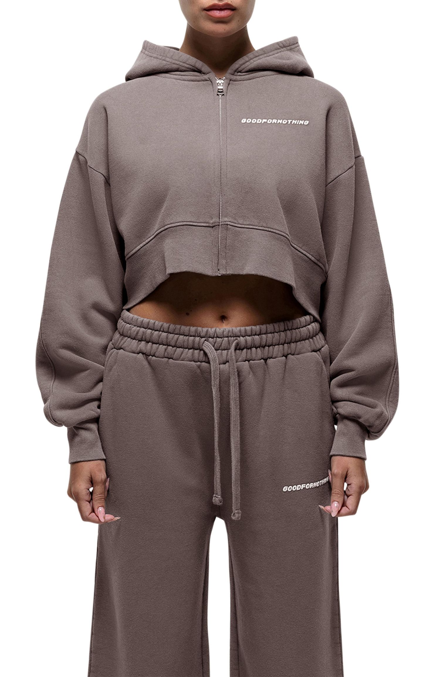 Women's Vintage Crop Zip Hoodie