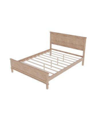Mid-Century Wood Platform Bed with Headboard - Full Size, Seadrift