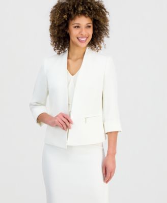 Women's Collarless 3/4-Sleeve Jacket & Pencil Skirt
