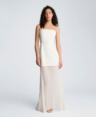 Women's Combo Pleated Midi Dress