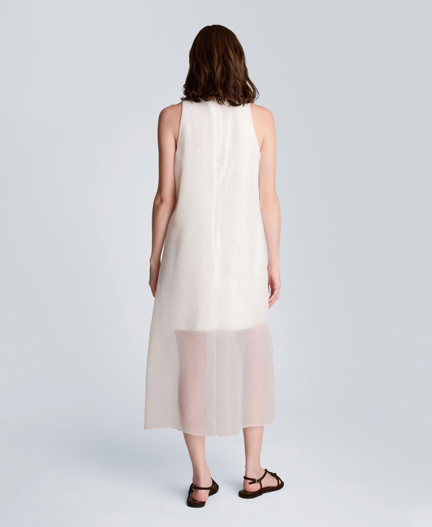 Women's Crewneck Sheer Overlay Dress