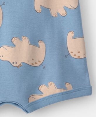 Baby Boys' Blue Hippo Snap-Up Romper