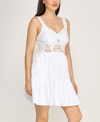 Juniors' Sleeveless Fit and Flare Dress