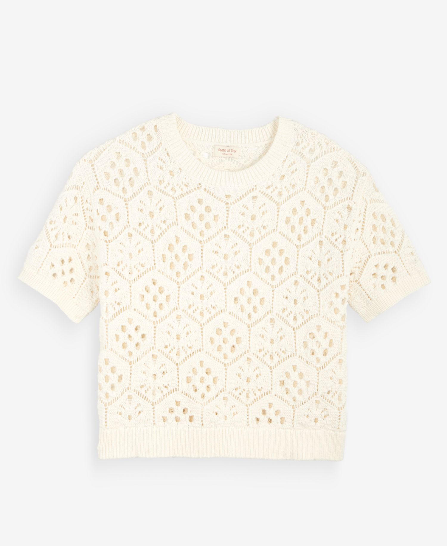 Women's Short-Sleeve Crochet Sweater