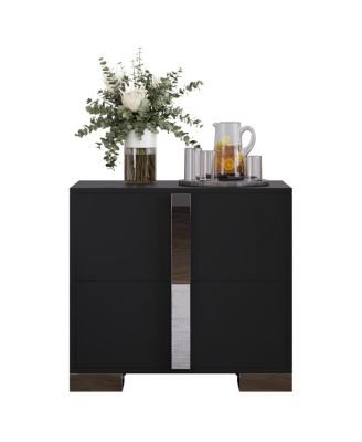 Modern End Table with Drawers and Metal Foot
