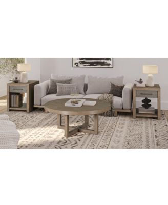  Portmore 3-Pc. Wood Round Coffee Table and End Table Set
