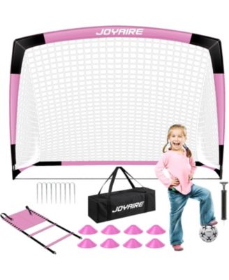 Pro-Grade 6x4ft Kids Pop-Up Soccer Goal - 5-Layer Tear-Resistant Net & 10mm Poles, Portable Backyard Training Set with Size 4 Ball