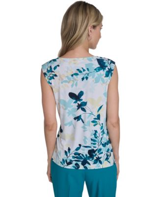 Petite Cowl Neck Sleeveless Top