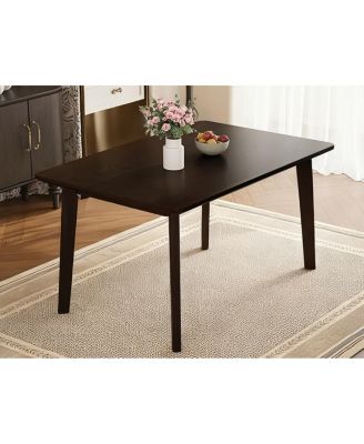 Streamdale Rustic Farmhouse Dining Table - Solid Wood, Modern Espresso