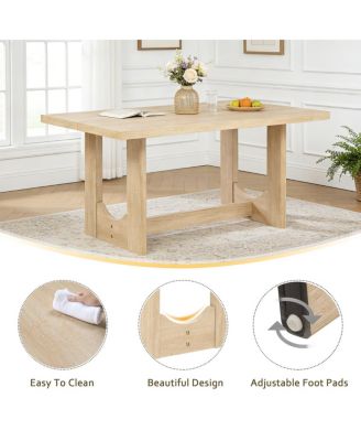 6-Piece Dining Table Set with Bench Upholstered Chairs