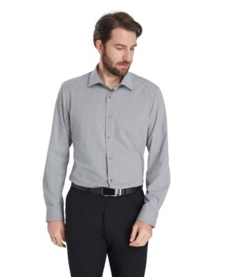 Men's Geometric Print Slim-Fit Dress Shirt