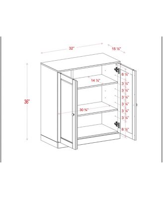 100% Solid Wood 32" Bathroom Storage Cabinet with Shaker Doors, 2-Drawers & Adjustable Shelves