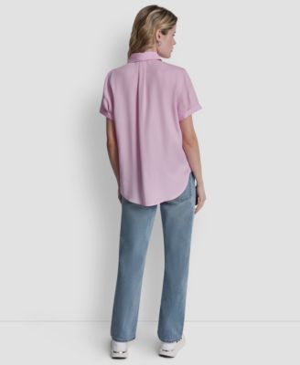 Women's Print Rolled Short-Sleeve Shirt