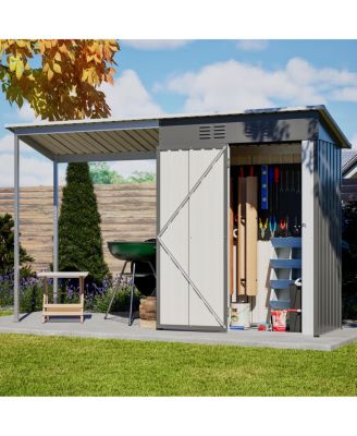 Durable 5x3FT Galvanized Steel Shed & Gazebo Combo